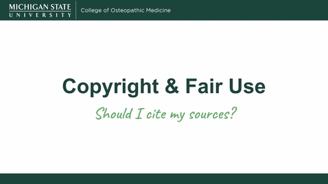 Thumbnail for Copyright &amp; Fair Use: Should I cite my sources?
