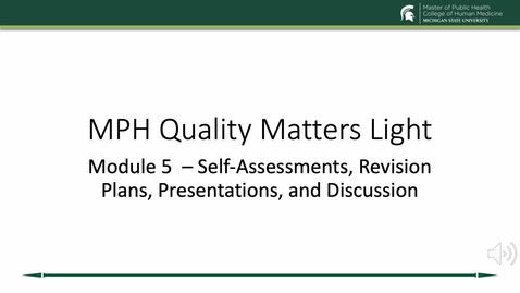 Thumbnail for Quality Matters Light Module 5 w Audio.mp4