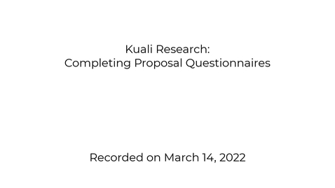 Thumbnail for KR Completing Proposal Questionnaires