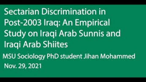 Thumbnail for Sectarian Discrimination in Post-2003 Iraq: An Empirical Study on Iraqi Arab Sunnis and Iraqi Arab Shiites