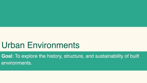 Thumbnail for ISS310: Introduction to Urban Environments