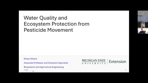 Thumbnail for 2026 Credit Clinic Jan 7_Ehsan Ghane_Water Quality and Ecosystem Protection from Pesticide Drift