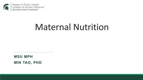 Thumbnail for PH861 Module 10- Maternal Nutrition