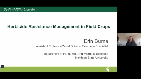 Thumbnail for 2026 Mar 4_Erin Burns_ _Herbicide Resistance Management in Field Crops