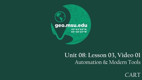 Thumbnail for CART, Video Lecture: Unit 08, Lesson 03, Video 01