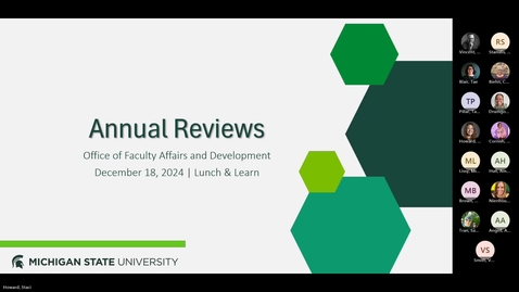 Thumbnail for December 2024 Lunch &amp; Learn | Annual Review Submission