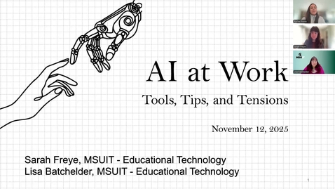 Thumbnail for WorkLife Wellbeing Series- AI in the Workplace: Tools, Tips, and Tensions