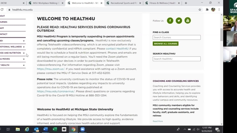 Thumbnail for Movement and Wellness Resources for Fall 2020