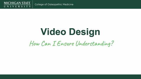 Thumbnail for Video Design - How Can I Ensure Understanding?