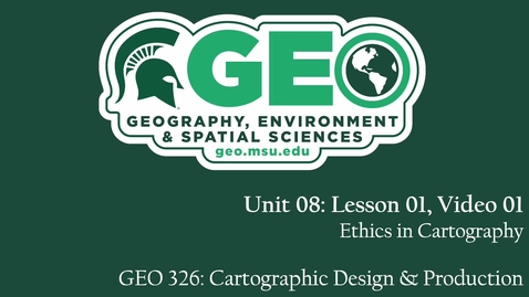 Thumbnail for GEO 326, Video Lecture: Unit 08, Lesson 01, Video 01