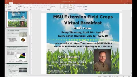 Thumbnail for Virtual Breakfast 5/31/18: Kurt Steinke, Corn Sidedress N