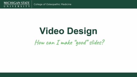 Thumbnail for Video Design - How Can I Make Good Slides?