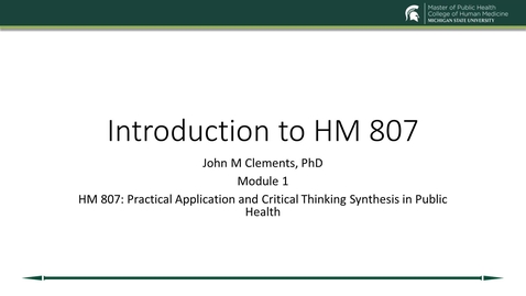 Thumbnail for HM 807 Module 1