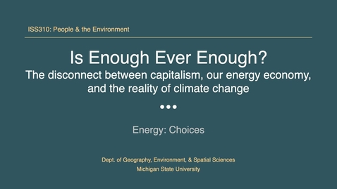 Thumbnail for ISS310: Is Enough Ever Enough?