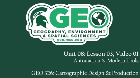 Thumbnail for GEO 326, Video Lecture: Unit 08, Lesson 03, Video 01