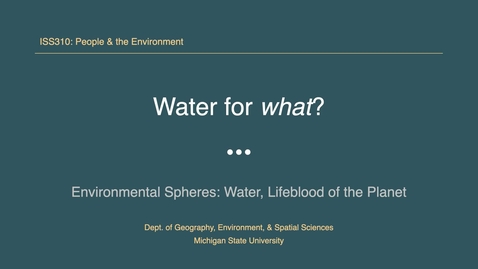 Thumbnail for ISS310: Water for what?
