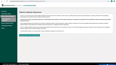 Thumbnail for Staff/Faculty - Submitting an Experience to My Spartan Story