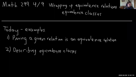 Thumbnail for 4/9 Wrap up of equivalence relations and equivalence classes