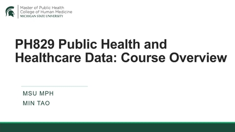 Thumbnail for PH829 Course Overview