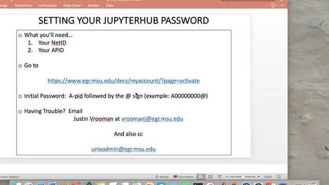 Thumbnail for MTH 133 for EGR Students:  Lab0- Set Your JupyterHub Password