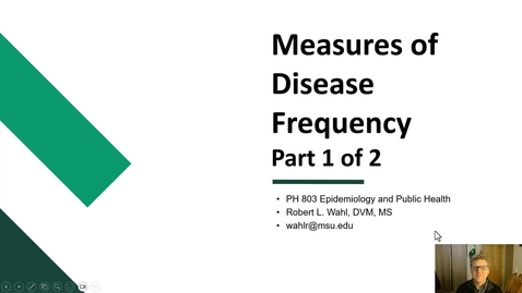Thumbnail for PH803 Module 2 Measures of Disease Frequency- Part 1 of 2