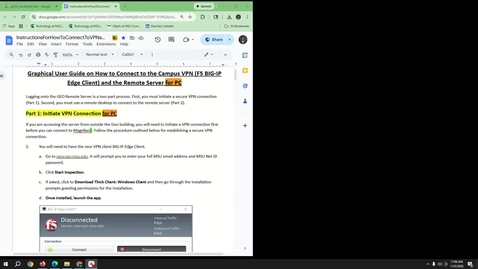 Thumbnail for onGEO: Establishing VPN &amp; Logging Onto Remote Server