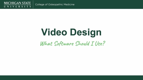 Thumbnail for Video Design: What Software Should I Use?