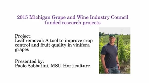 Thumbnail for Leaf removal: A tool to improve crop control and fruit quality in vinifera grapes by Paolo Sabbatini