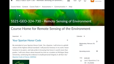 Thumbnail for Geo324v: How to view your grade and Instructor's feedback in Assessments programmed as D2L Quizzes