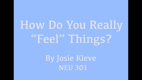 Thumbnail for How Do You Really &quot;Feel&quot; Things?