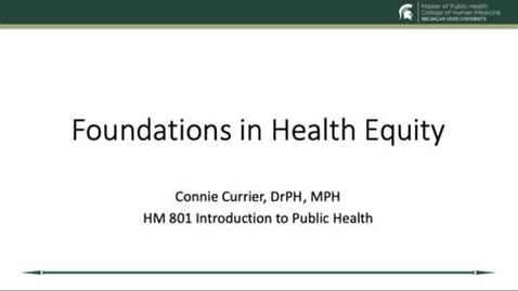Thumbnail for HM 801 Introduction to Health Equity