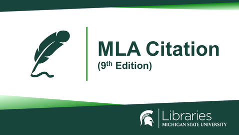 Thumbnail for MLA Style - 9th Edition