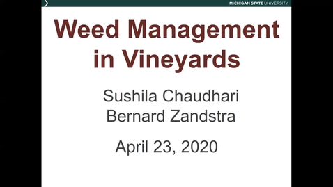 Thumbnail for Grape Kickoff 2020 - Weed management in vineyards