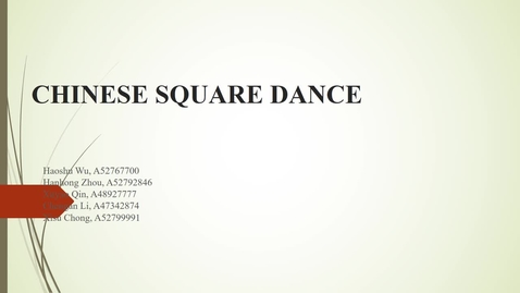 Thumbnail for ISS330B  - section 3 - Chinese Square Dance
