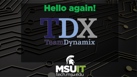 Thumbnail for TeamDynamix (TDX) Onboarding Video