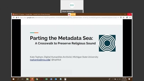 Thumbnail for Parting the Metadata Sea: a Crosswalk to Preserve Religious Sound - Kate Topham (Michigan State University)