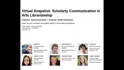 Thumbnail for Virtual Snapshot: Scholarly Communication in Arts Librarianship
