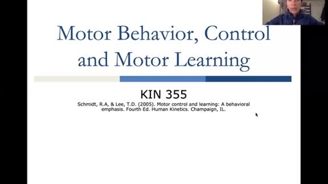 Thumbnail for KIN 355 Motor Learning_part 1