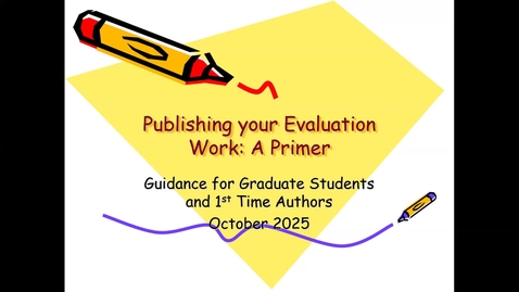 Thumbnail for Publishing your Evaluation Work