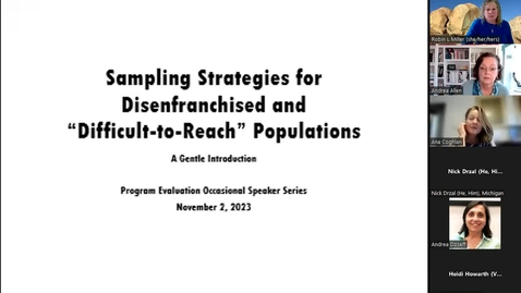 Thumbnail for Sampling Strategies for Disenfranchised and "Difficult-to-Reach" Populations