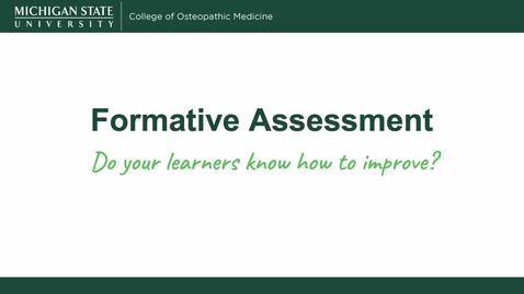 Thumbnail for Formative Assessment - Do Your Learners Know How to Improve?