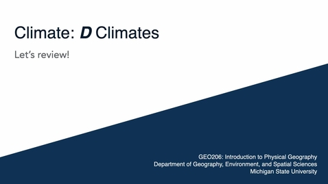 Thumbnail for GEO206: Let's Review: D Climates