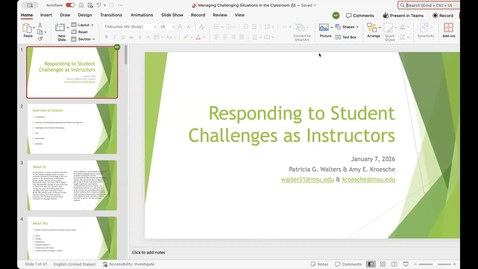 Thumbnail for SS26 Responding to Student Challenges as Instructors