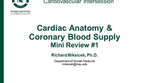 Thumbnail for CPR Intersession: Cardiac Anatomy and Coronary Blood Supply