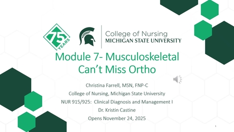 Thumbnail for NUR 915/925 Module 7 Ortho Can't Miss