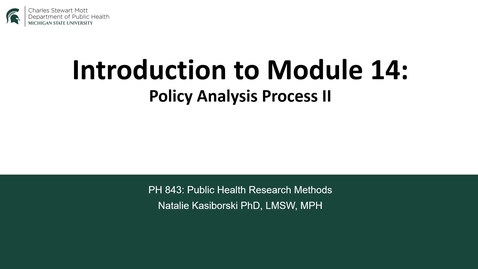 Thumbnail for PH843 Introduction to Module 14