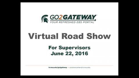 Thumbnail for Virtual Road Show for Supervisors