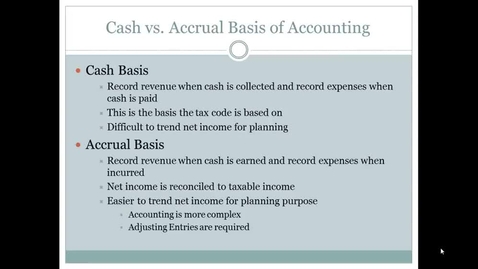 Thumbnail for Cash vs. Accrual Basis of Accounting