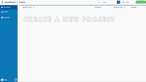 Thumbnail for Create a New Project - NoodleTools