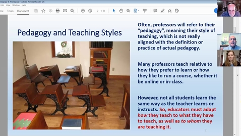 Thumbnail for entry Spring 2021 RED: Pedagogy vs. Andragogy: Applying Adult Learning Theory